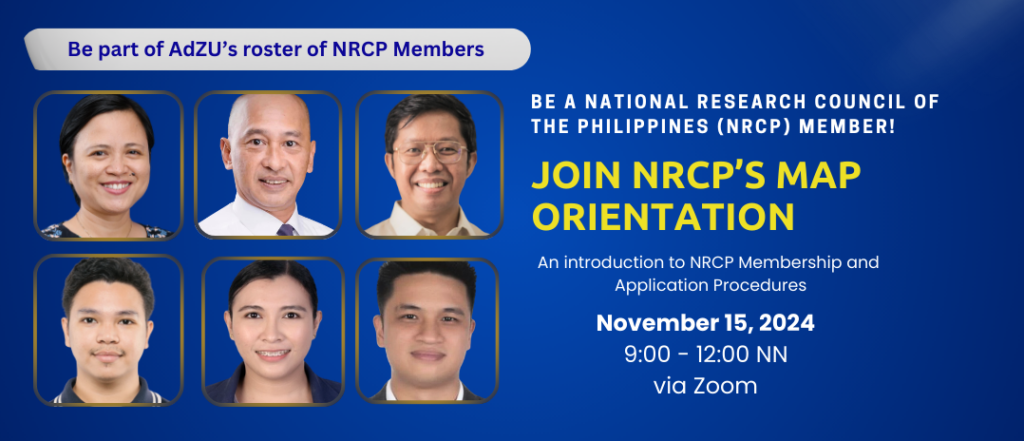 JOIN NRCP’S MAP ORIENTATION