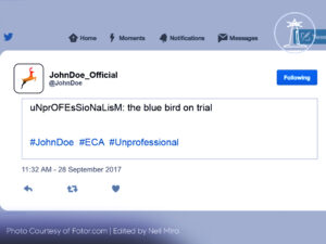uNprOFEsSioNaLisM: the blue bird on trial