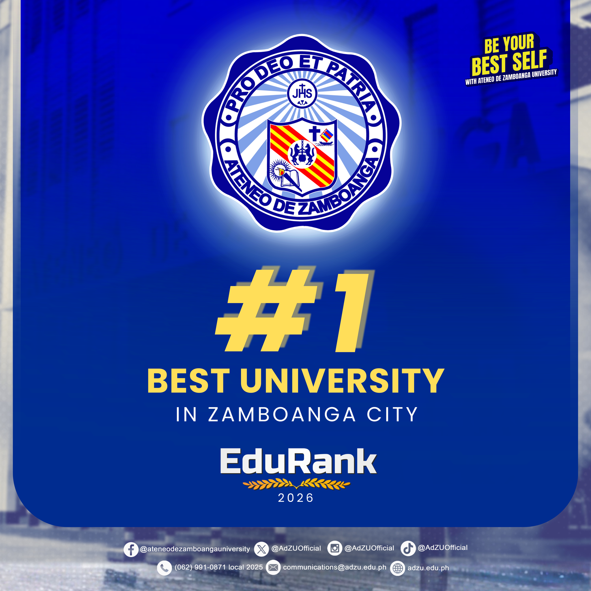 AdZU Named Top University in Zamboanga in 2026 EduRank Rankings
