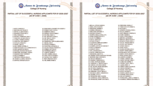 ANUNCIO ATENISTA | Partial List of Successful BSN applicants as of JUNE 1, 2026